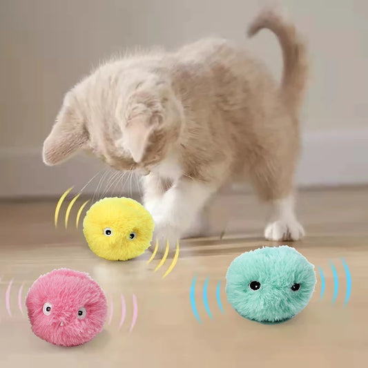 Interaktives Ball-Spielzeug für Katzen – Smarter Plüsch-Elektroball mit Catnip, Geräusch- und Berührungssensoren für Kitten, Trainieren und Unterhalten Ihrer Haustiere