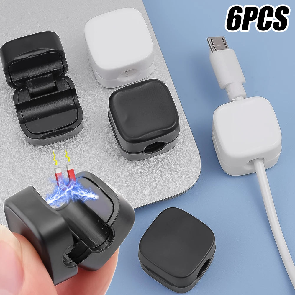 1/3/6 Stück Hochwertige Joyroom Magnetische Kabelclips – Selbstklebende Kabelhalter & Organizer für Schreibtisch- und Kabelmanagement zu Hause oder im Büro