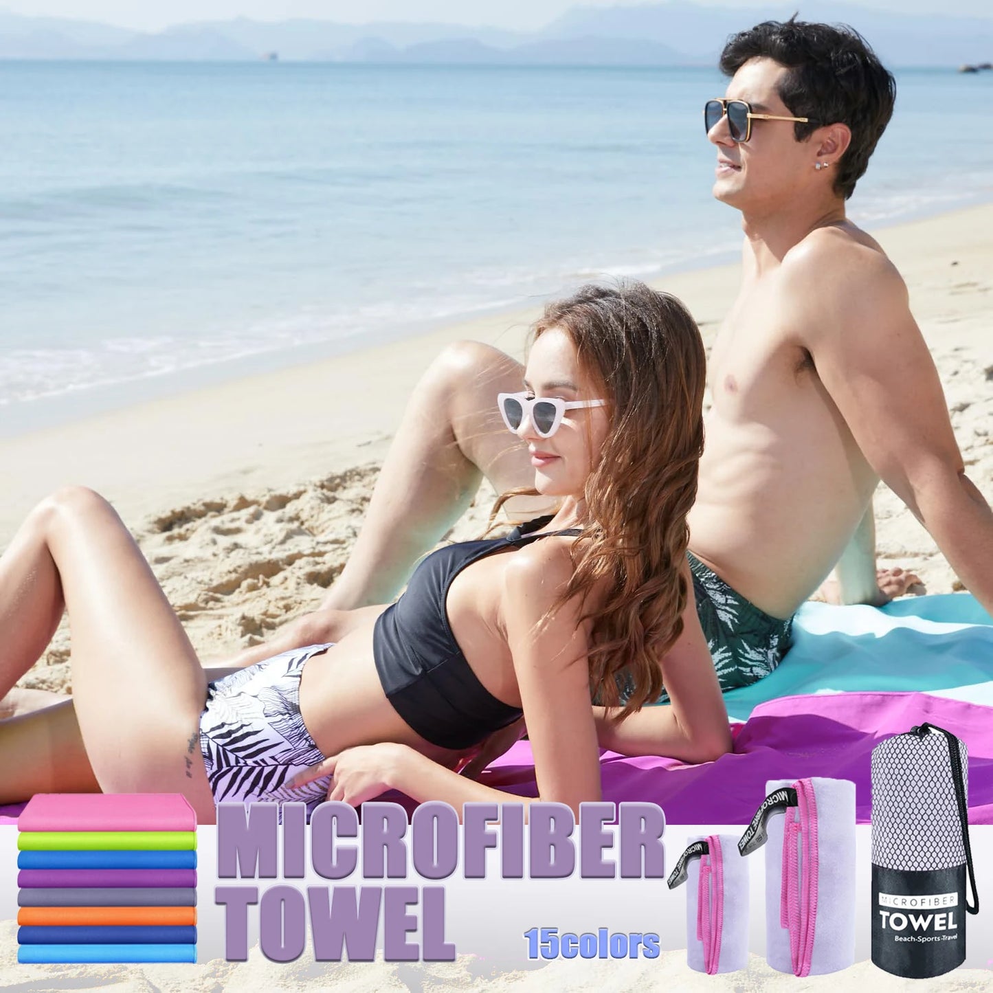 Sport Mikrofaser Handtuch – Ultralight & schnell trocknend, ideal für Pool, Gym, Yoga und Strand