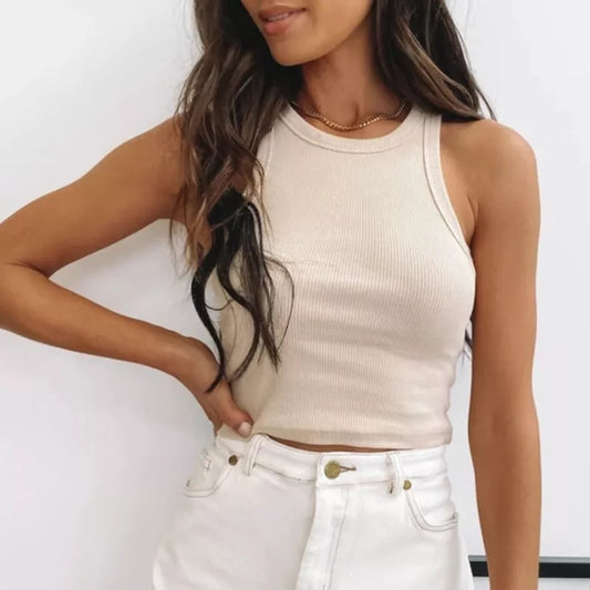 Off-Schulter Sommer Tops: Sexy Gestrickte Khaki-Weiße Ernte Weste mit Harajuku Koreanischem Touch