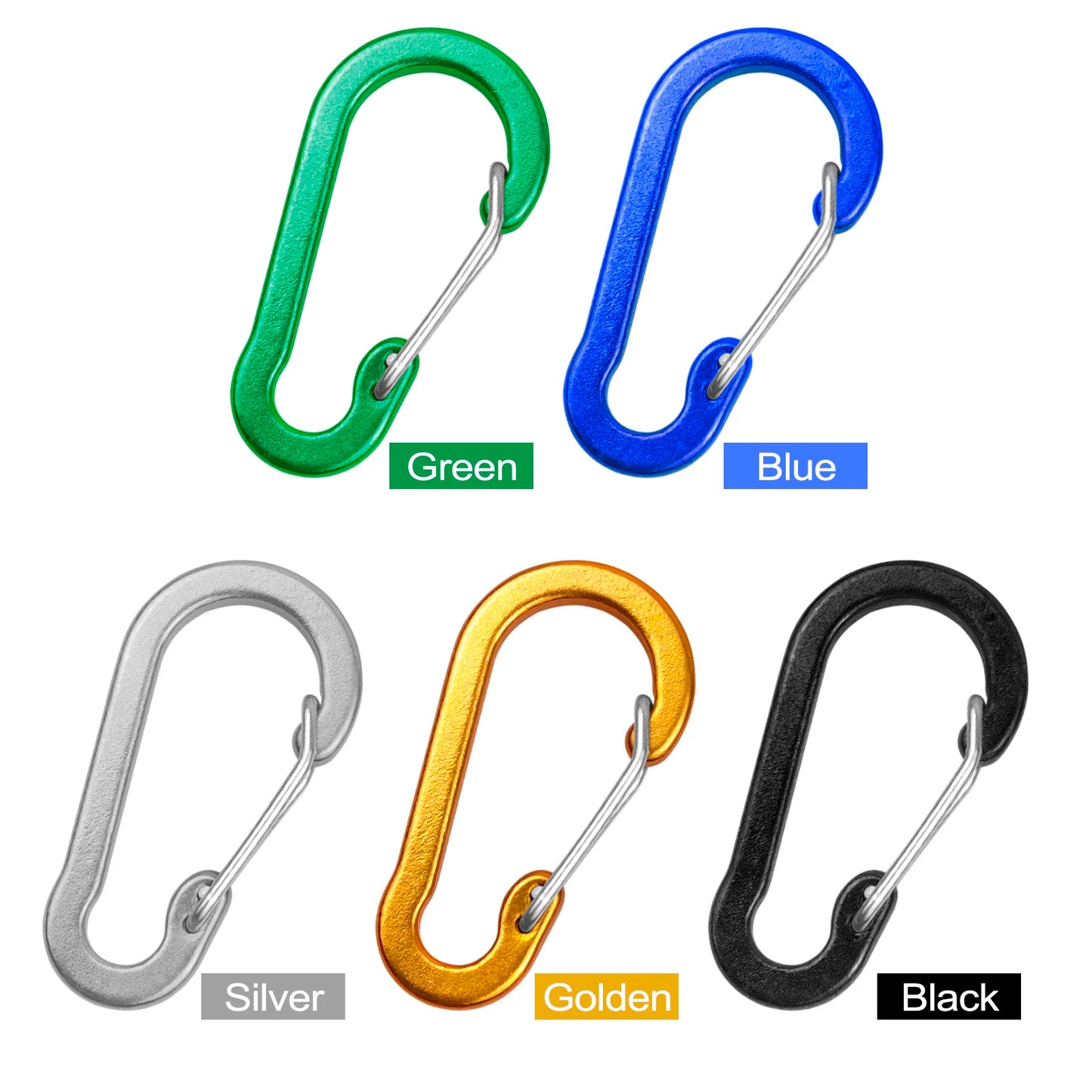 5/10 Stk. Mini Aluminiumlegierung Karabiner Clips Schlüsselanhänger D-Ringe für Outdoor Camping Wandern Angeln Rucksack