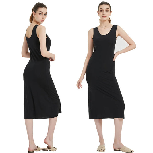 Plus Size Unterkleid für Damen – Dünnes, Nahtloses Ice-Silk Sommerkleid für zusätzliche Bequemlichkeit, Ärmellos, in Größen bis 5XL – Ideal als Petticoat oder Unterkleid