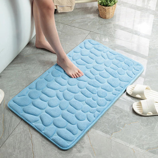 Rutschfeste Badematte mit Kieselstein-Muster - Teppich für BadezimmeBoden und Badewanne, Aus hochwertigem Memory-Foam, Moderne Kieselstein Badematte