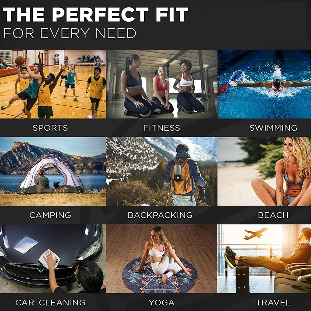 Schnell trocknendes Mikrofaser-Sporthandtuch – Leicht, saugfähig & ideal für Fitness, Camping & Reisen