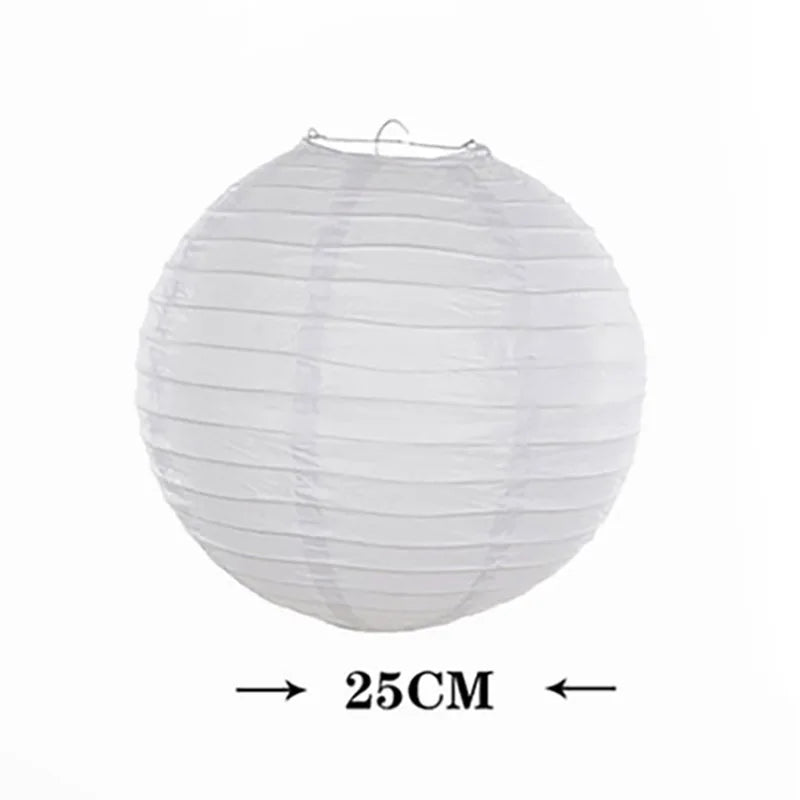 Lampions Solar, Runde Papier-Lampion Girlande – Weiß, Set aus 5/10/20 Stück, Für Indoor & Outdoor Dekoration