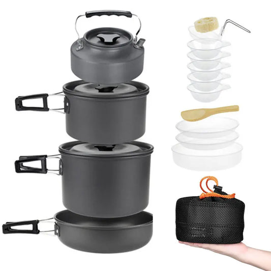 Leichtes Camping-Kochgeschirr-Set für 1-5 Personen