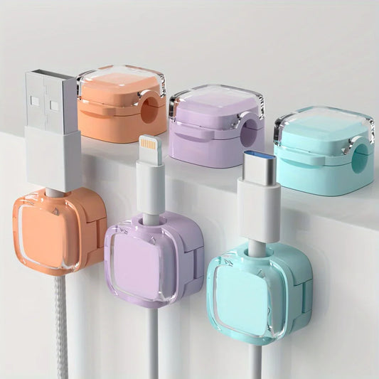 1-24er Set Magnetische bunte Kabelclips – Verstellbarer Kabelhalter und Organizer für Schreibtisch und Büro – Ideal zur Kabelverwaltung