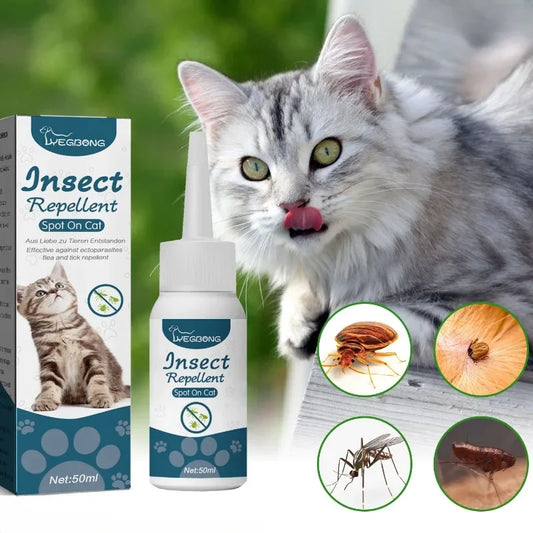 50 ml Haustier-Anti-Floh & Zecken Mittel – Für Katzen & Hunde, Extrakorporale Wurm- und Hautpflege