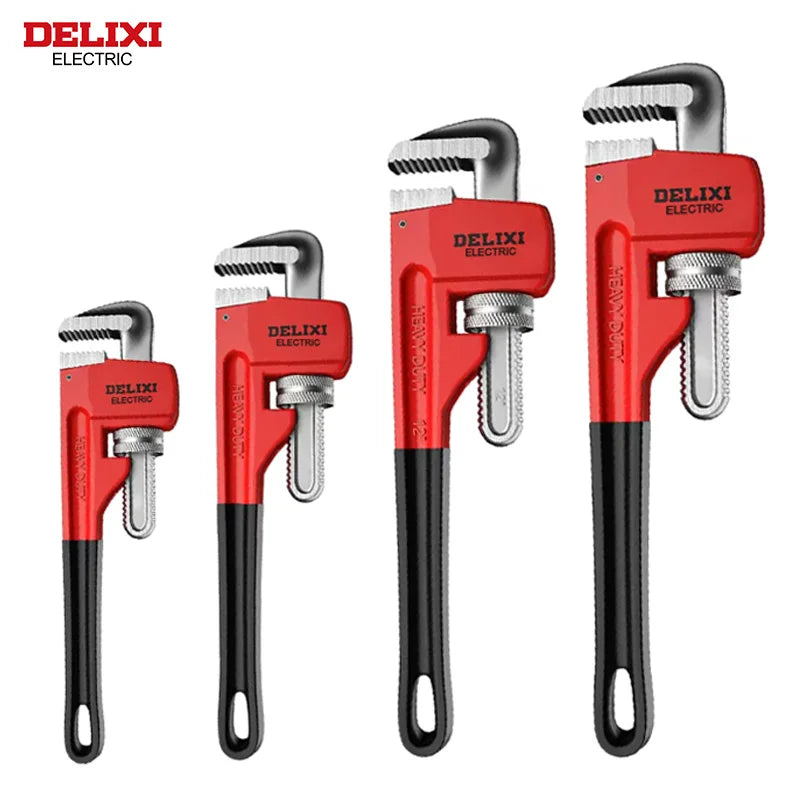 DELIXI Profi-Rohrzange 14 Zoll – Schwerlast-Rohrzange aus Carbonstahl & Aluminium, verstellbar, große Öffnung, für Rohrinstallation & -reparatur