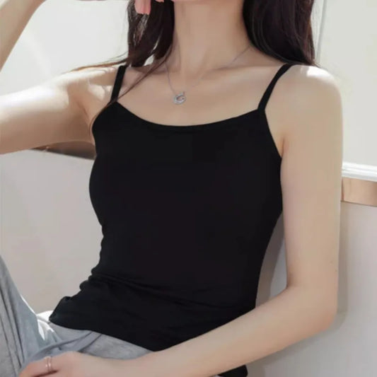 Dünnes Sommer Tank Top für Frauen – Ärmelloses Fitness-Shirt in Schwarz, Weiß und Beige
