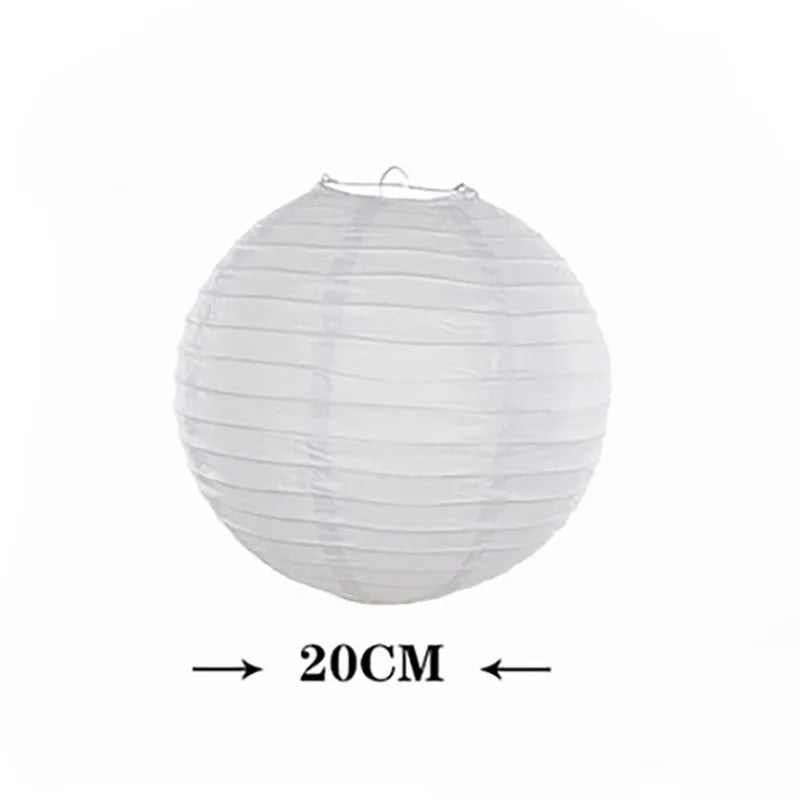 Lampions Solar, Runde Papier-Lampion Girlande – Weiß, Set aus 5/10/20 Stück, Für Indoor & Outdoor Dekoration