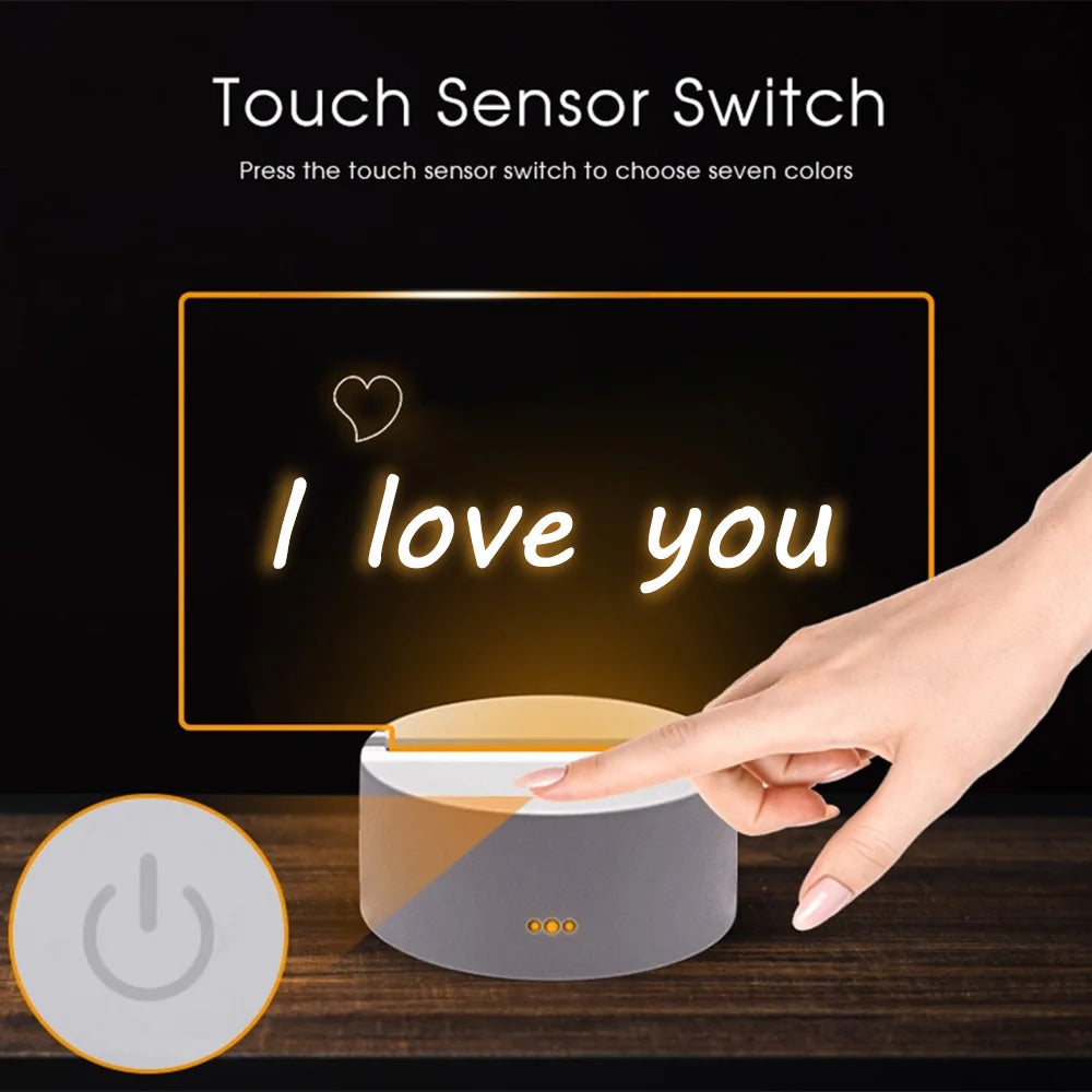 Notizbrett Nachtlicht mit LED - USB-/Batteriebetrieben, Inklusive Stift, Ideal für Schlafzimmerdekor und Geschenke, LED-Brett zum Schreiben