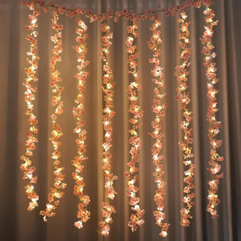 Dekorative Kirschblütenranke – 180 cm, Aus Seidenstoff, Für Innen- & Außendekoration bei Hochzeiten & Feiern