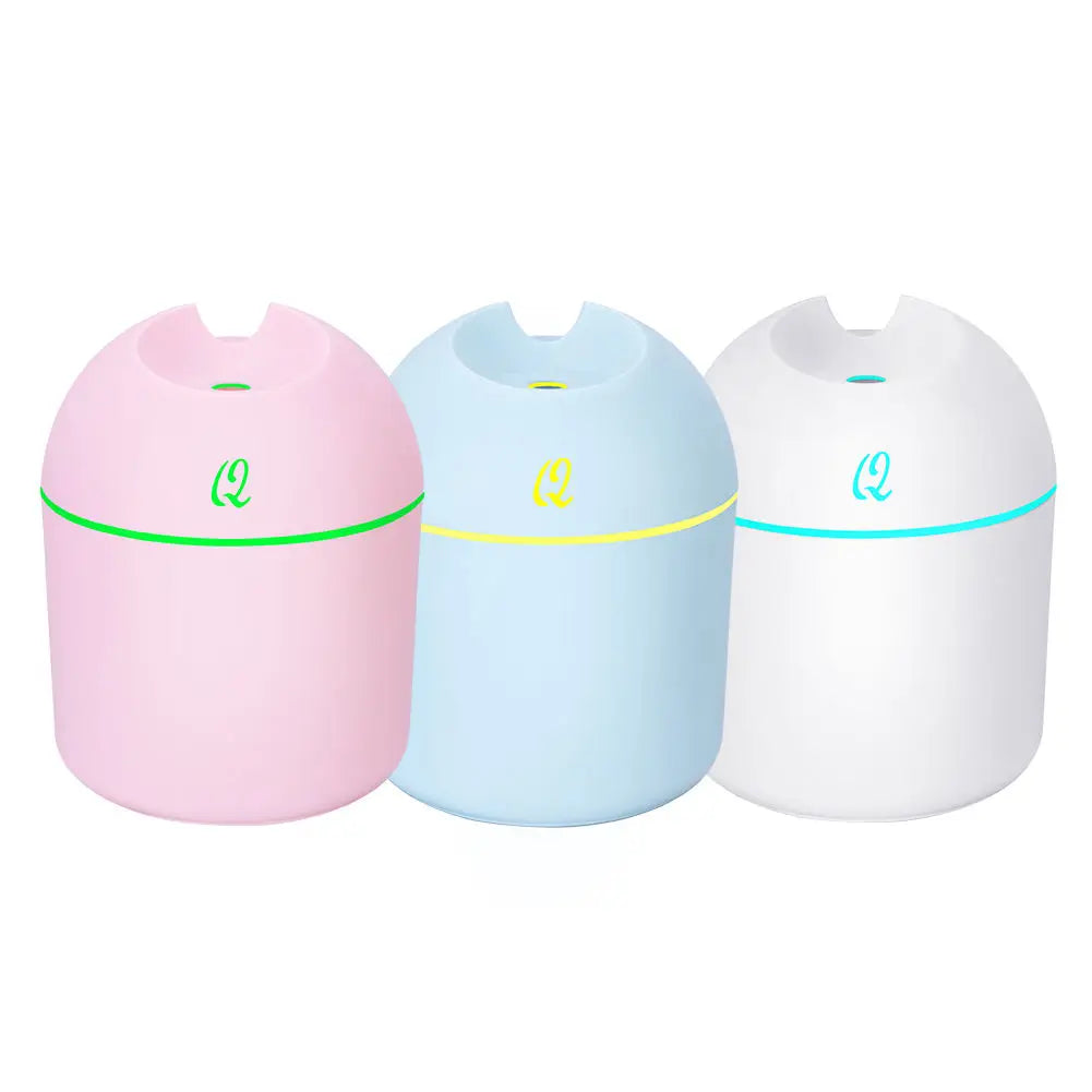 220ml Tragbarer USB-Ultraschall-Luftbefeuchter - Ätherisches Öl Diffusor, Auto Reiniger, Aroma Anion Nebelgerät mit LED-Licht