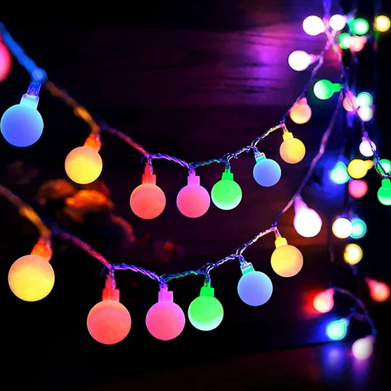 LED Kugel-Lichterkette – In 10/20/40/80 LEDs, Batteriebetrieben, Ideal für Garten, Hochzeit, Party & Weihnachtsdeko