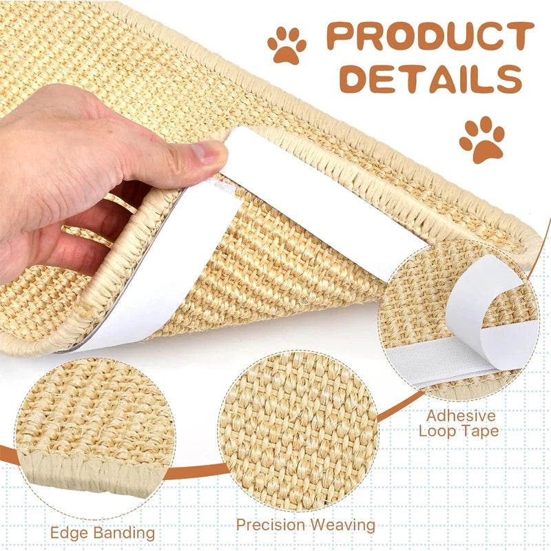 Natürliche Sisal-Kratzmatte für Katzen – Robuste Bodenmatte schützt Möbel & Teppiche vor Kratzspuren
