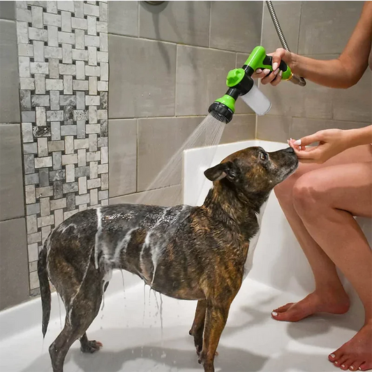 Einstellbare Hochdruck-Duschdüse für Hunde – 3-Modi-Spritzpistole für Haustierpflege, Reinigungswerkzeug für Bad und Wasserschaum-Seifen-Sprayer
