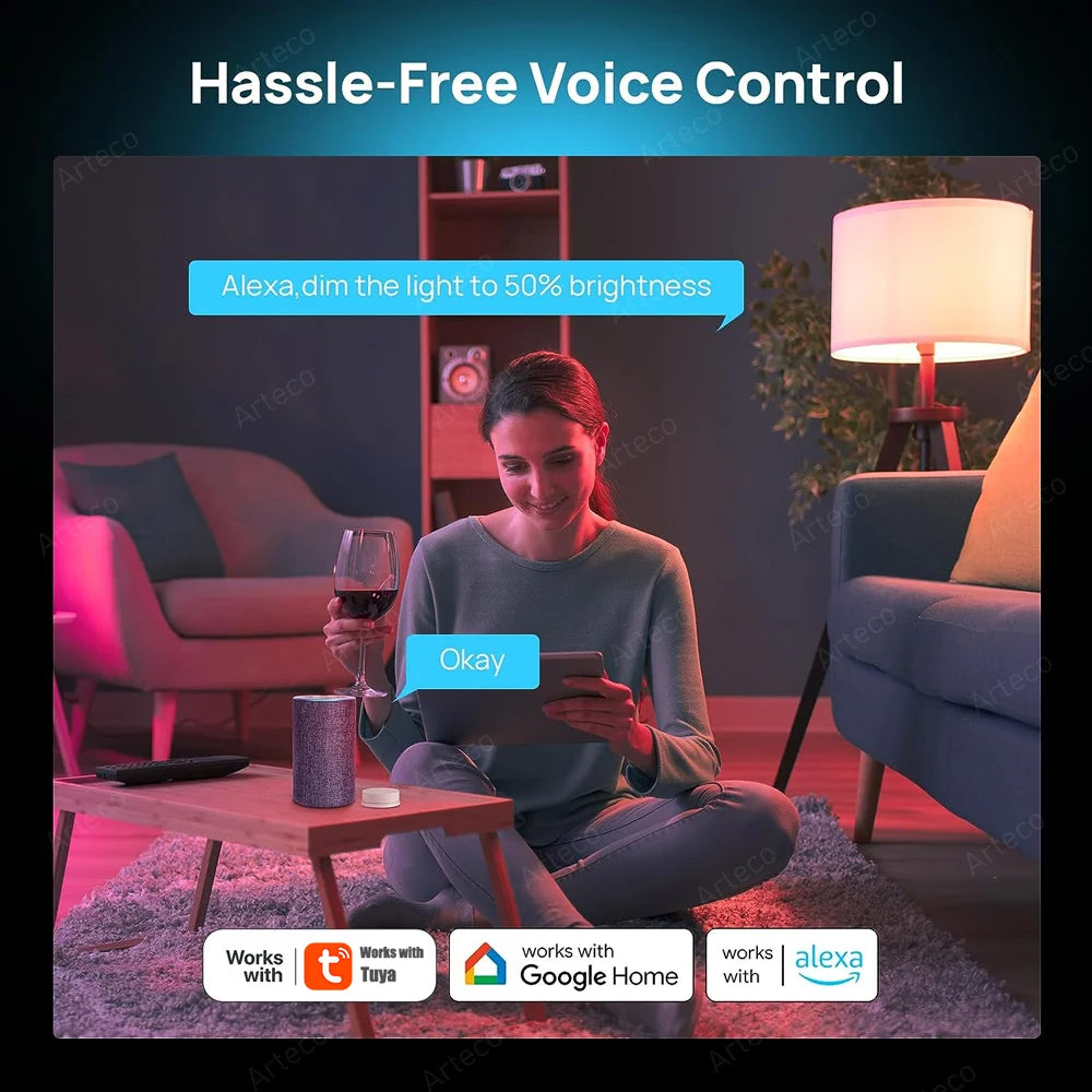 Smart Home LED Lampe E27 – Tuya Zigbee & WiFi, RGB+CW+WW, Sprachsteuerung via Alexa & Google Assistant