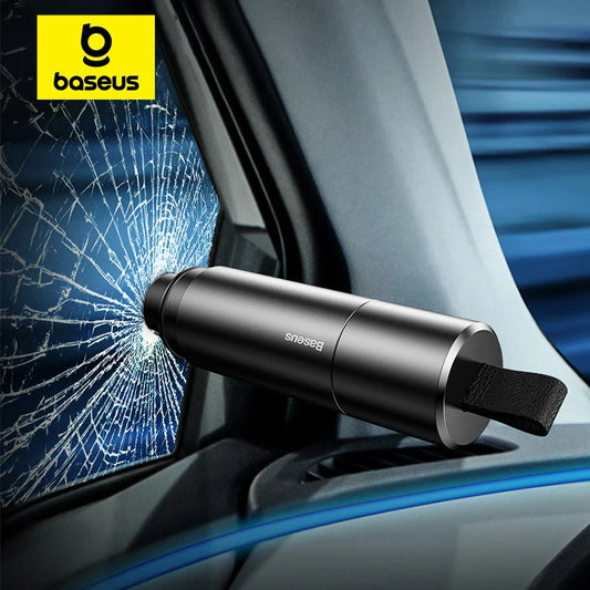 Baseus Auto-Notfallhammer – Sicherheitswerkzeug mit Glasbrecher und Sicherheitsgurt-Schneider für schnelle Flucht aus dem Auto