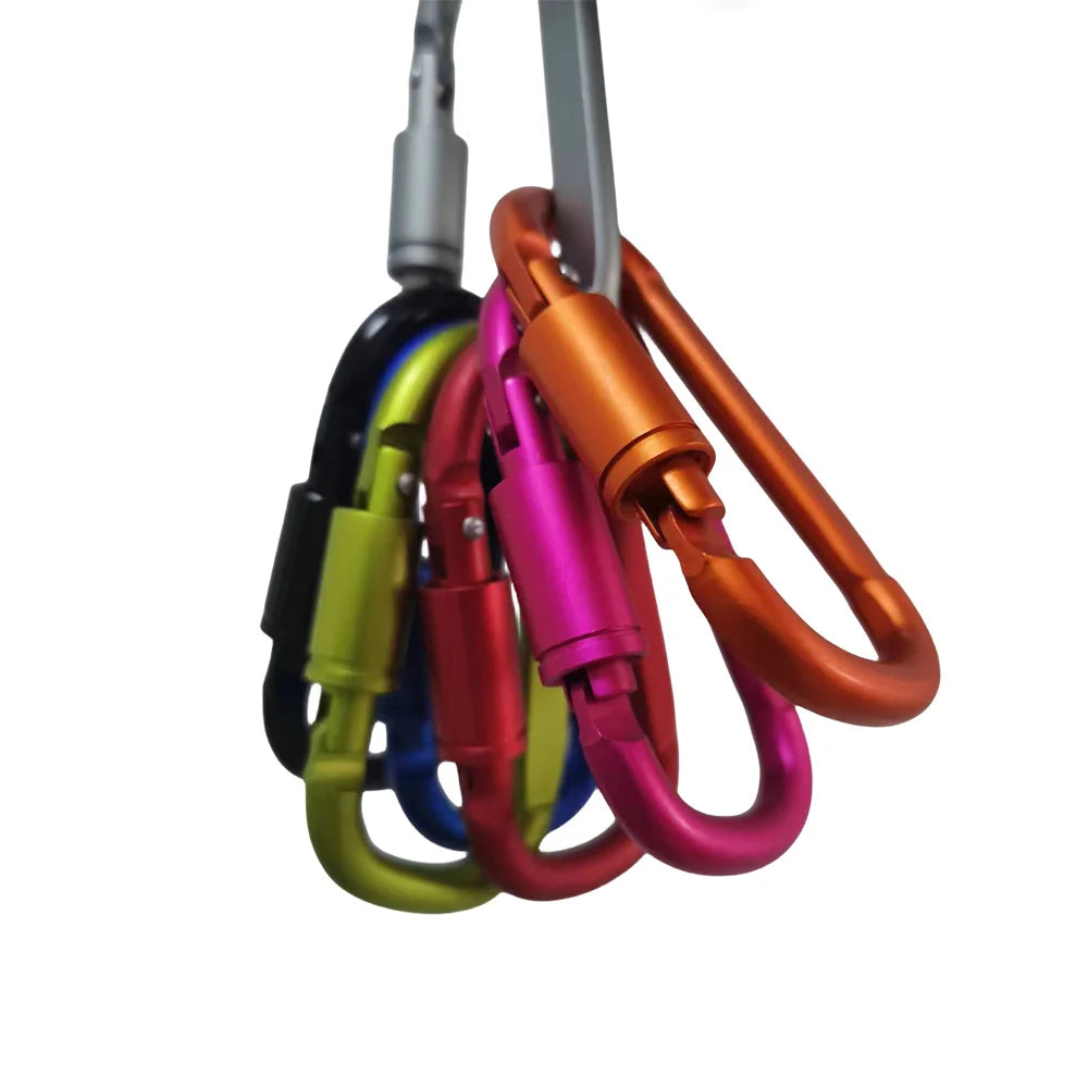 4 Stk. Aluminium Karabinerhaken für Rucksäcke, Outdoor Camping, Wandern