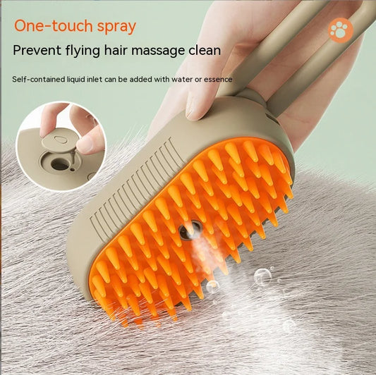 Elektrischer Sprühkamm für Katzen und Hunde – Neuer Pet Spray Comb mit Ein-Knopf-Sprühfunktion, Anti-Fliegenschutz und Massagebürste