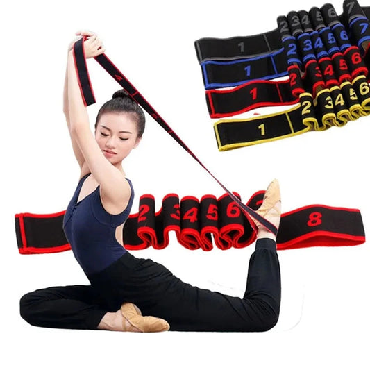 Hochelastisches Yoga-Stretchband mit mehreren Segmenten – Ideal zur Unterstützung von Dehnübungen und zur Verbesserung der Flexibilität
