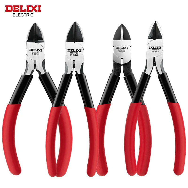 DELIXI Seitenschneider & Elektronikzange – Nozzle Pliers, Diagonalzange & Industrieschere für Kabel, Metalldraht, Kunststoff & Holz