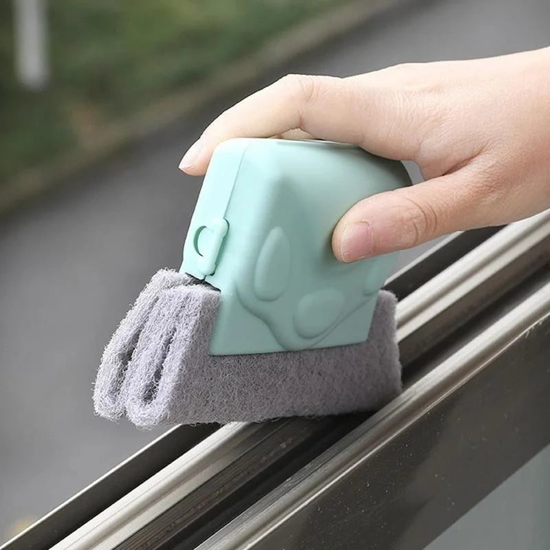 Fensterschienen-Reinigungsset mit Bürste und Reinigungstuch – Effizientes Reinigungswerkzeug für schwer zugängliche Fenster- und Türschlitze