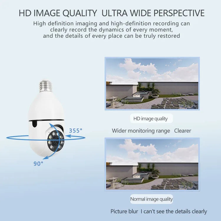 4MP E27 WLAN-Überwachungskamera für Innenräume – HD Videoüberwachung mit Nachtsicht und Sicherheitsfunktionen – Kompatibel mit ICSEE