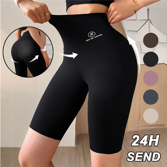 Neue Damen Sport Shorts – High-Waist Push-Up Fitness Shorts für Yoga, Radfahren, Jogging und Gym, Elastische Leggings für Optimalen Komfort