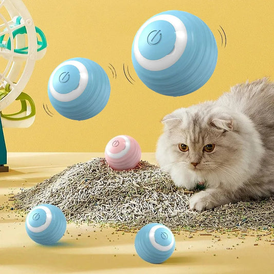 Selbstbewegende Elektrische Katzenbälle – Automatisch Rollende Smart-Spielzeuge für Katzen, Fördert Bewegung und Spaß, Ideal für Kätzchen-Training und Unterhaltung