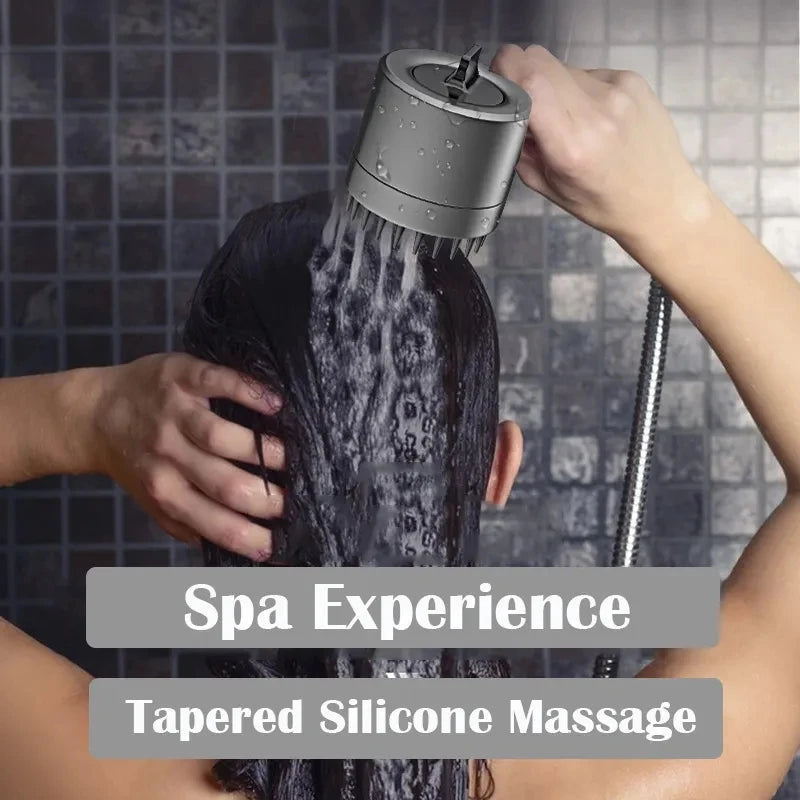 3 Modi Verstellbarer Hochdruck-Duschkopf – Wassersparend und mit Integriertem Filter, Massagefunktion, Haken und Schlauch – Premium Badezimmer-Zubehör Set-Zubehör Set