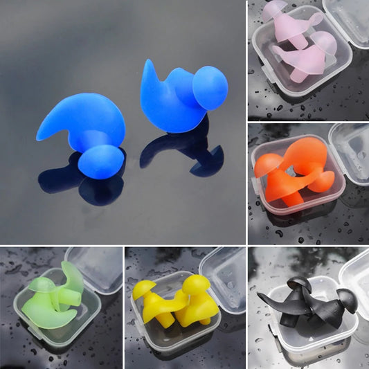 Wasserdichte Earplugs für Schwimmen und Wassersport – Weiche Silikon-Ohrstöpsel mit Box, Staub- und Wasserabwehr für alle Wasseraktivitäten