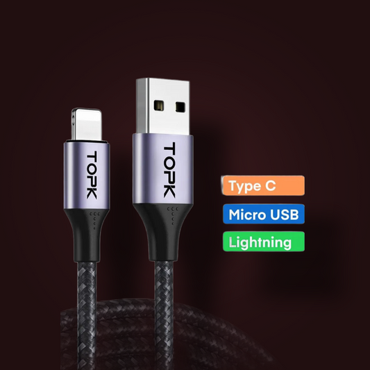 TOPK 3A Type-C & Micro USB Lade- und Datenkabel – Hochgeschwindigkeits-Ladekabel für Xiaomi Redmi Note 10/9, langlebig und leistungsstark